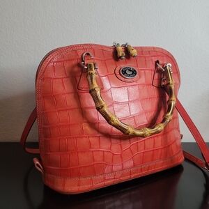 Dooney and Bourke Bayou Zip Zip Bamboo Handle Satchel